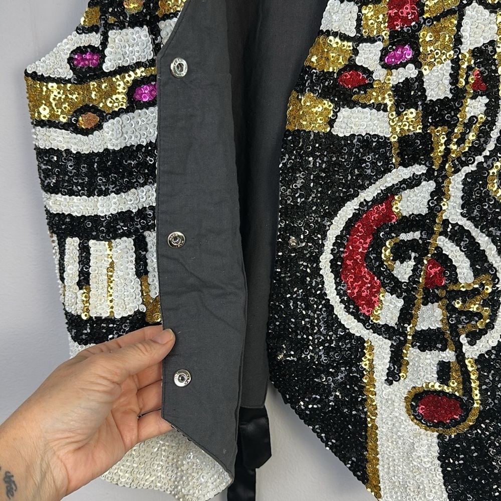 Vintage 1990’s Fashion Fantasy Jazzfest Musical Bedazzled Sequins Beaded Unisex - Picture 9 of 16